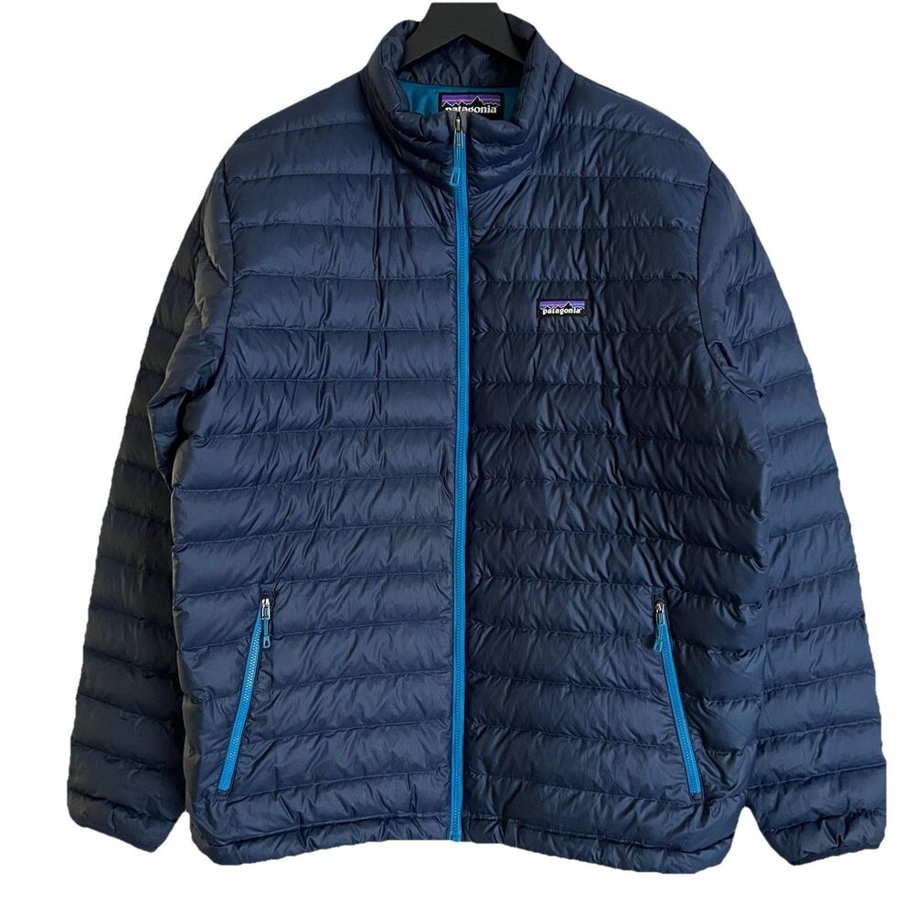 Patagonia Mens Down Sweater Size XL Navy Goose Down Puffer Jacket